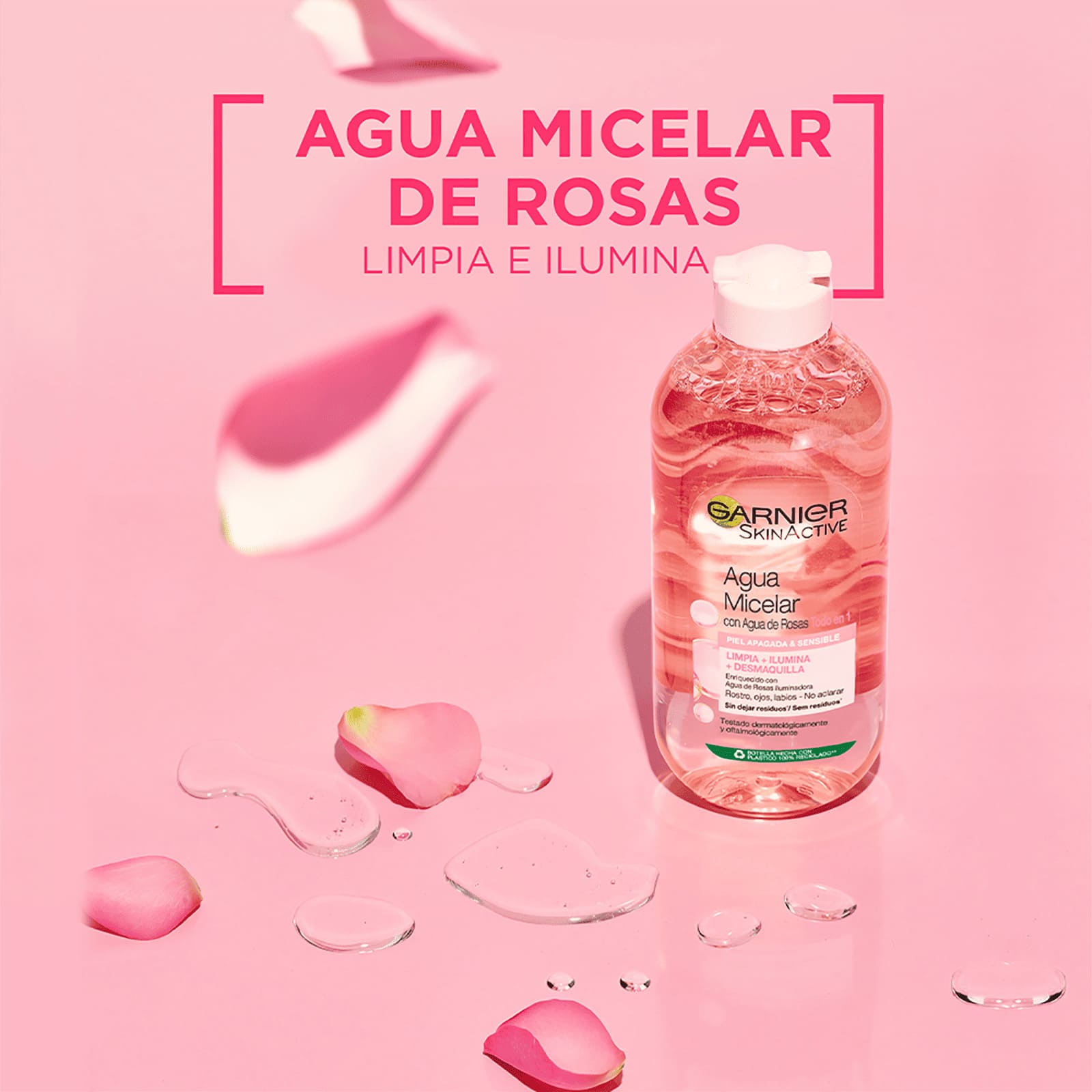 agua micelar garnier rosas skinactive